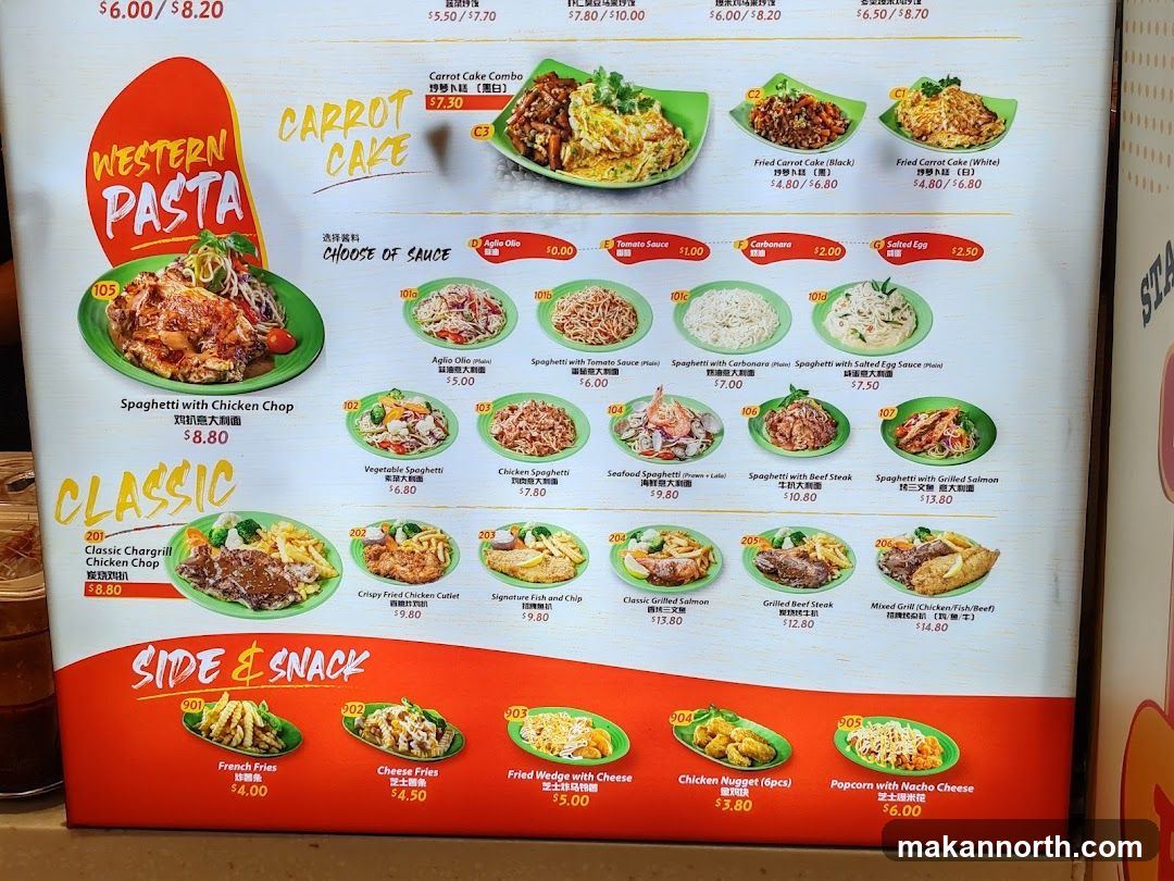Western Pasta Menu