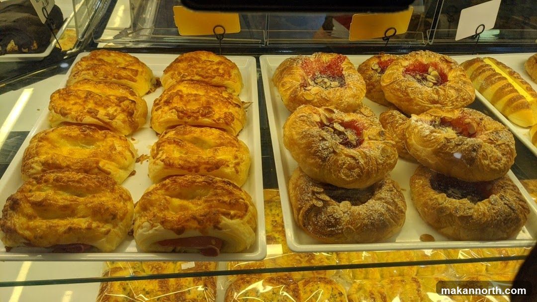 Pastries in a Display Case
