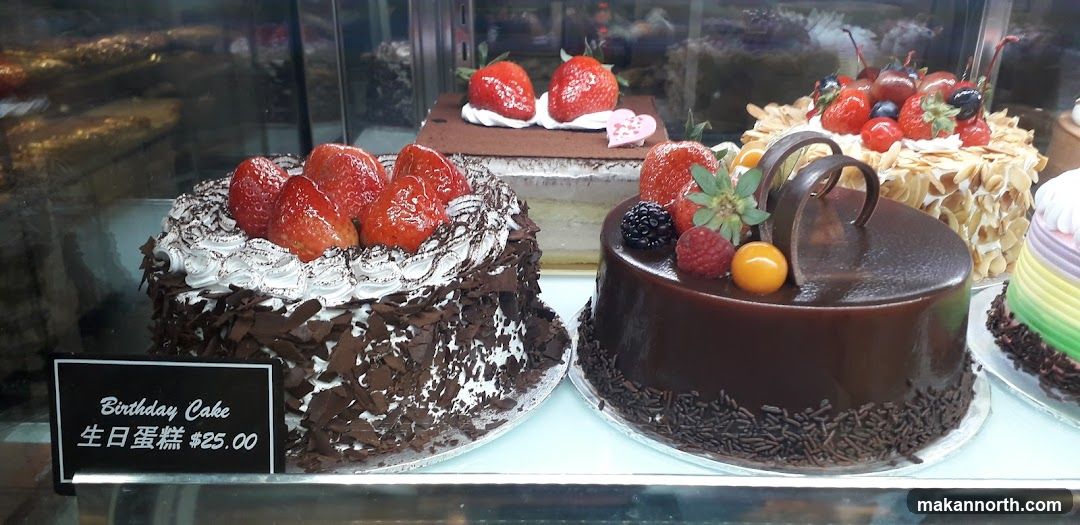 Cakes in a Display Case