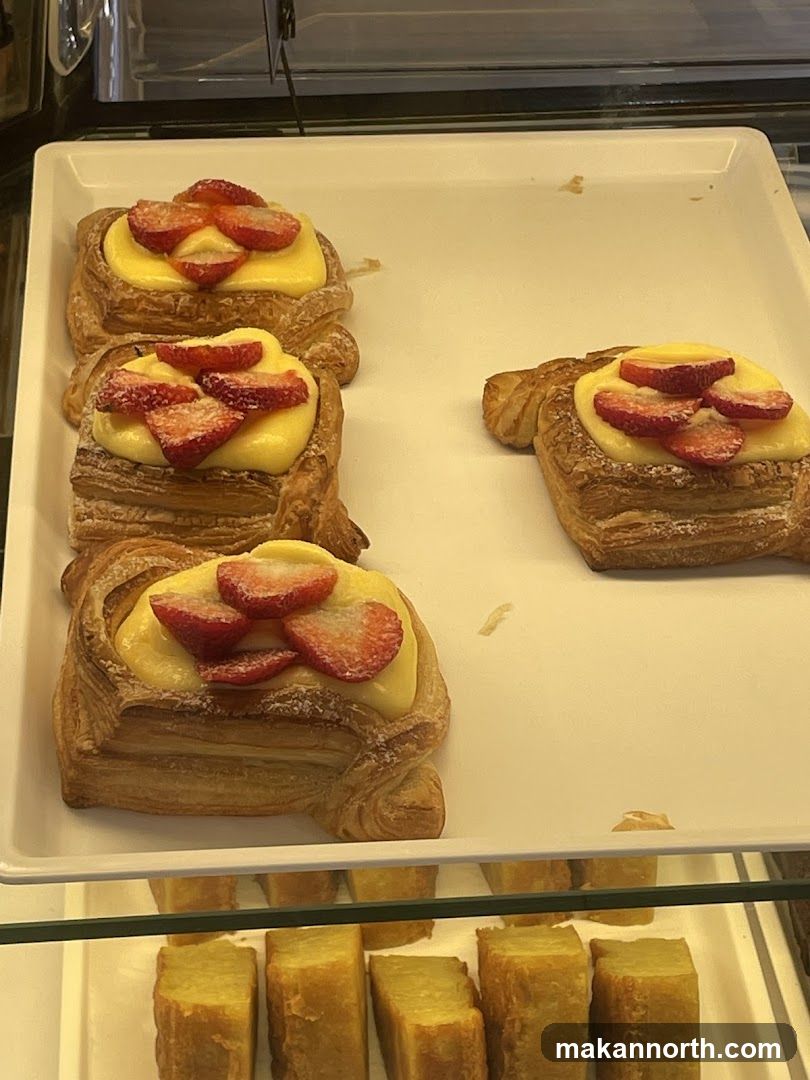Pastries with Strawberries and Custard