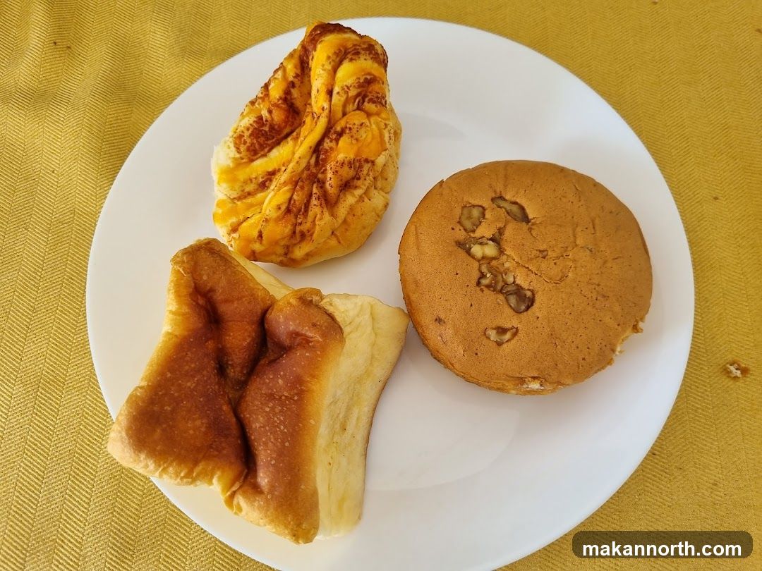 Three baked goods on a plate
