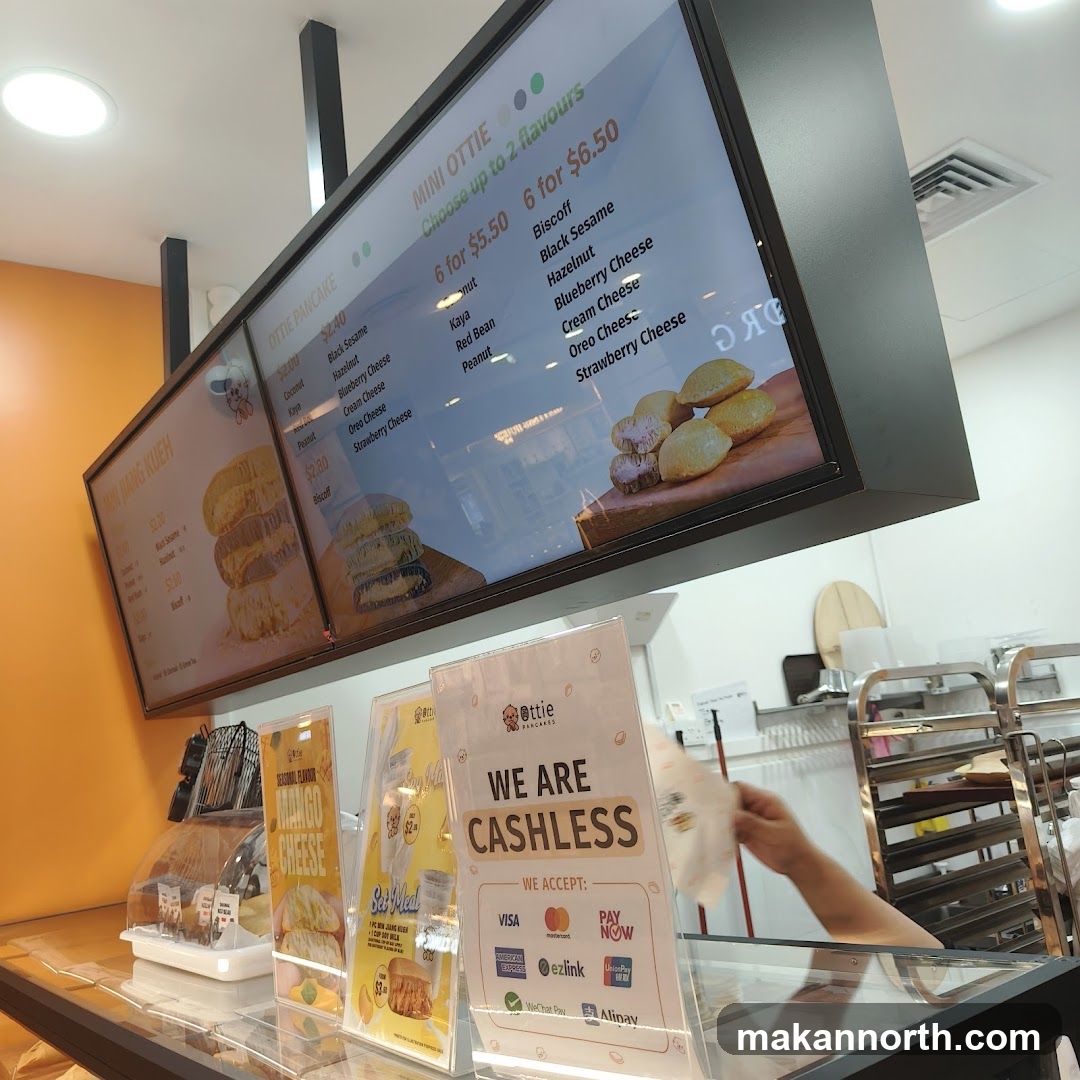 Menu board and cashless payment sign
