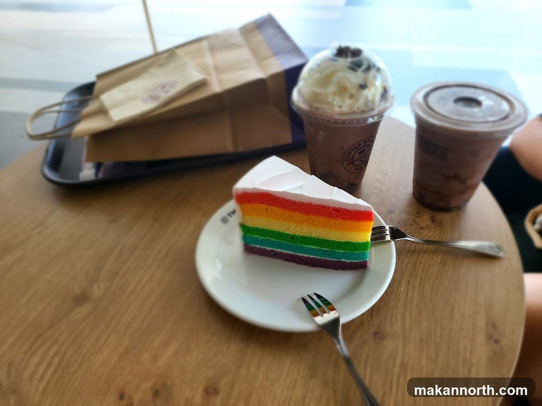 Rainbow Cake and Drinks