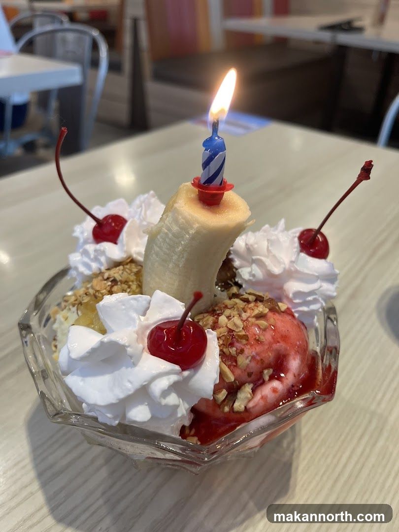 Ice Cream Sundae with Birthday Candle