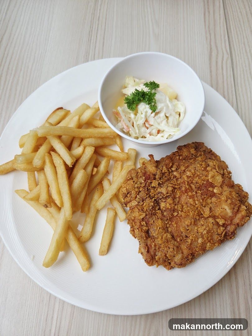Fried Chicken with Fries and Coleslaw