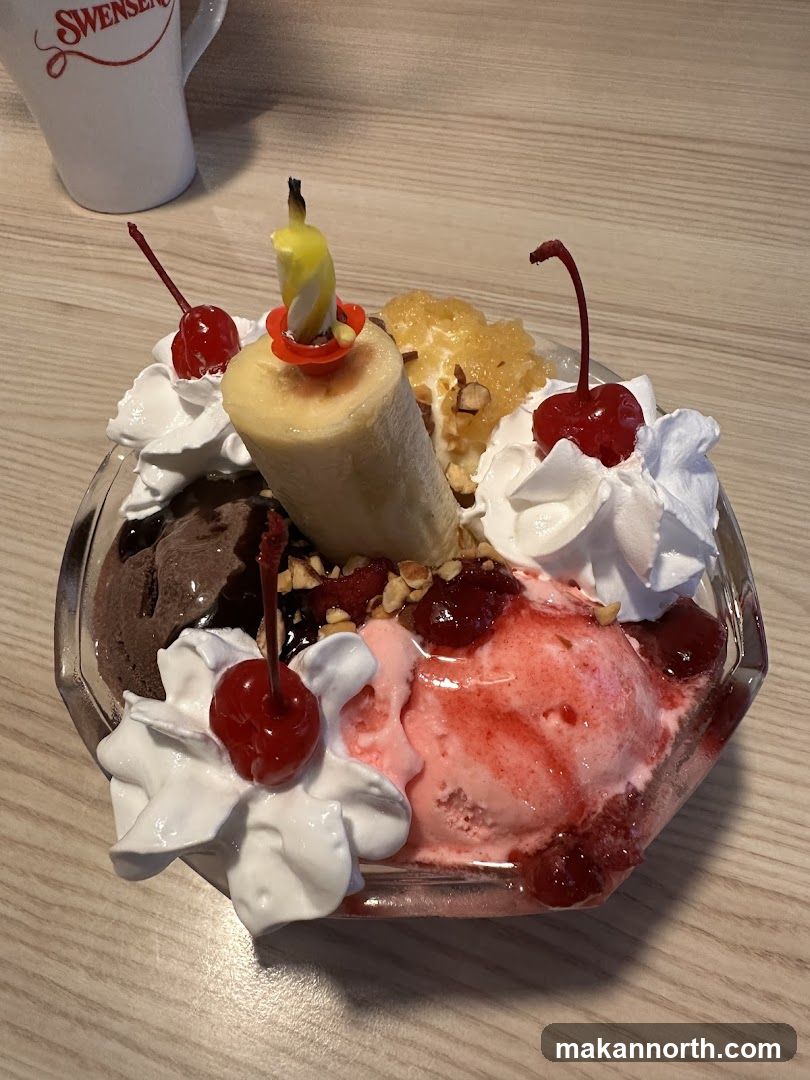 Ice Cream Sundae with Banana and Cherries