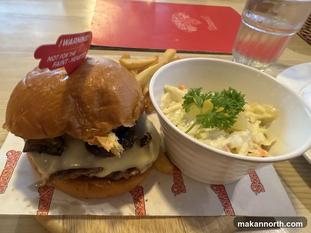 Burger with Fries and Coleslaw
