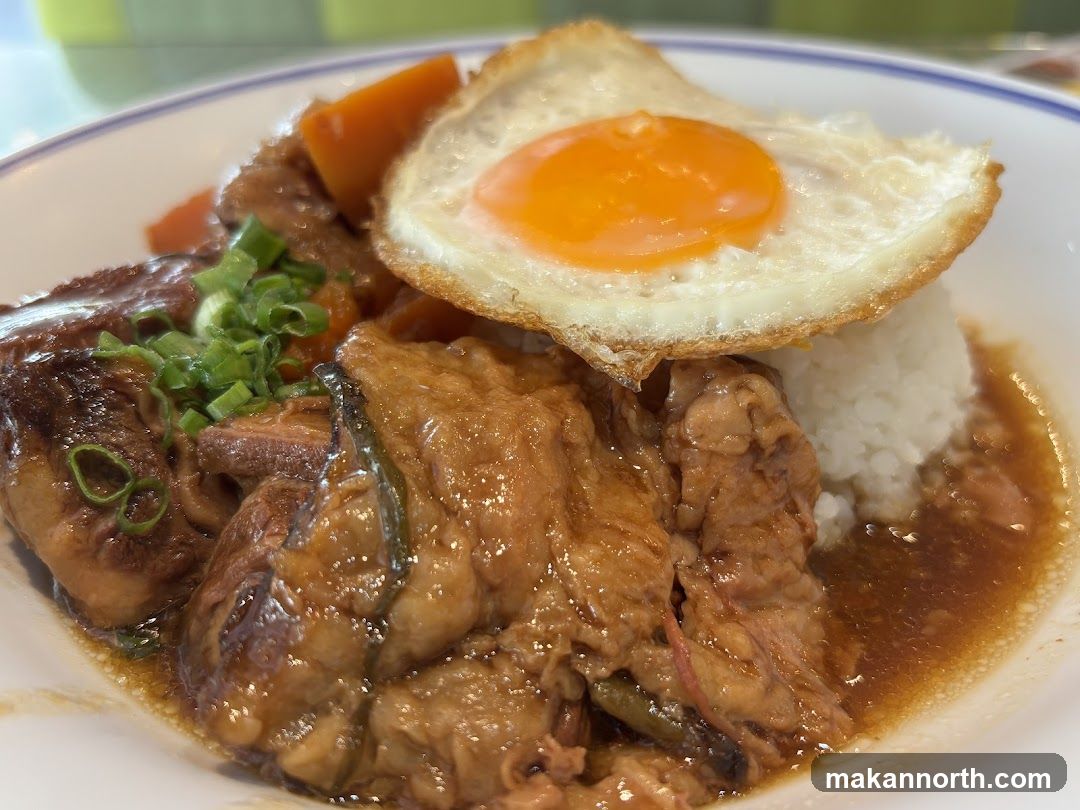 Braised Pork Belly with Rice and Fried Egg
