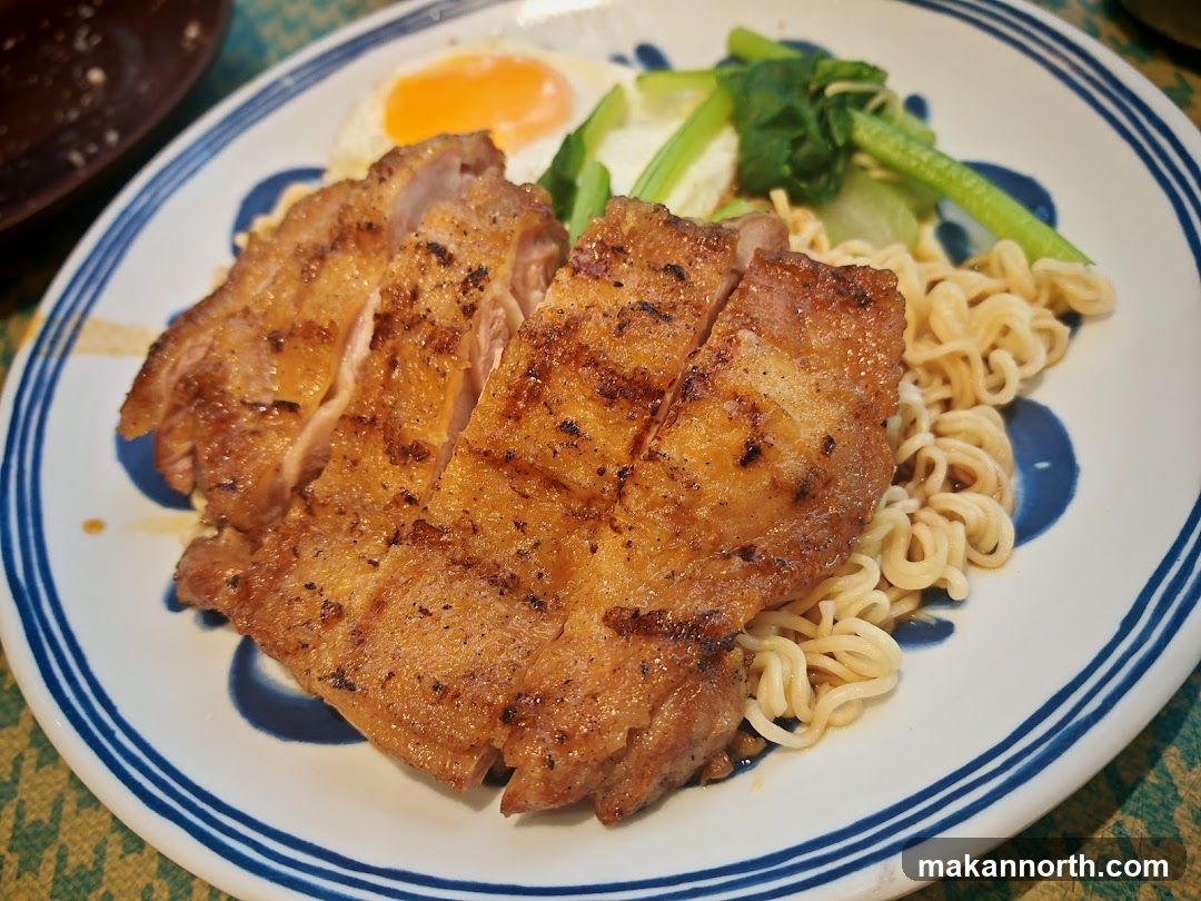 Pork Chop with Noodles and Egg