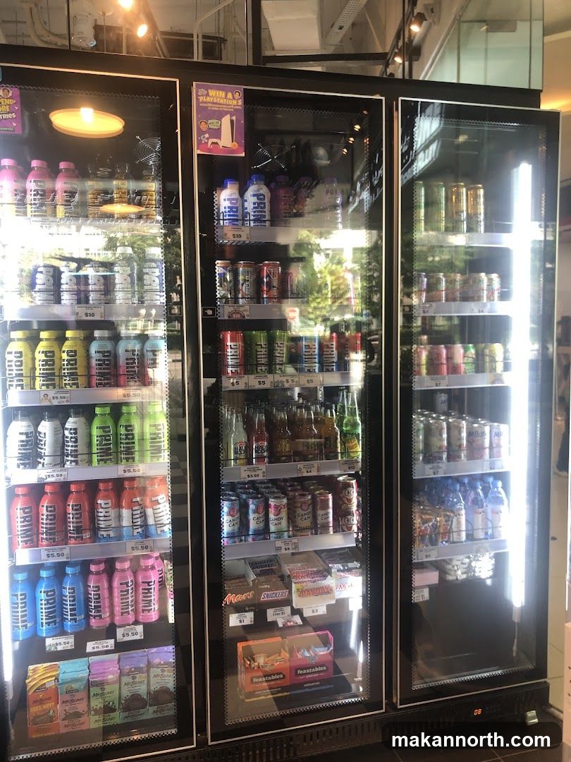 Refrigerated Display of Drinks and Snacks