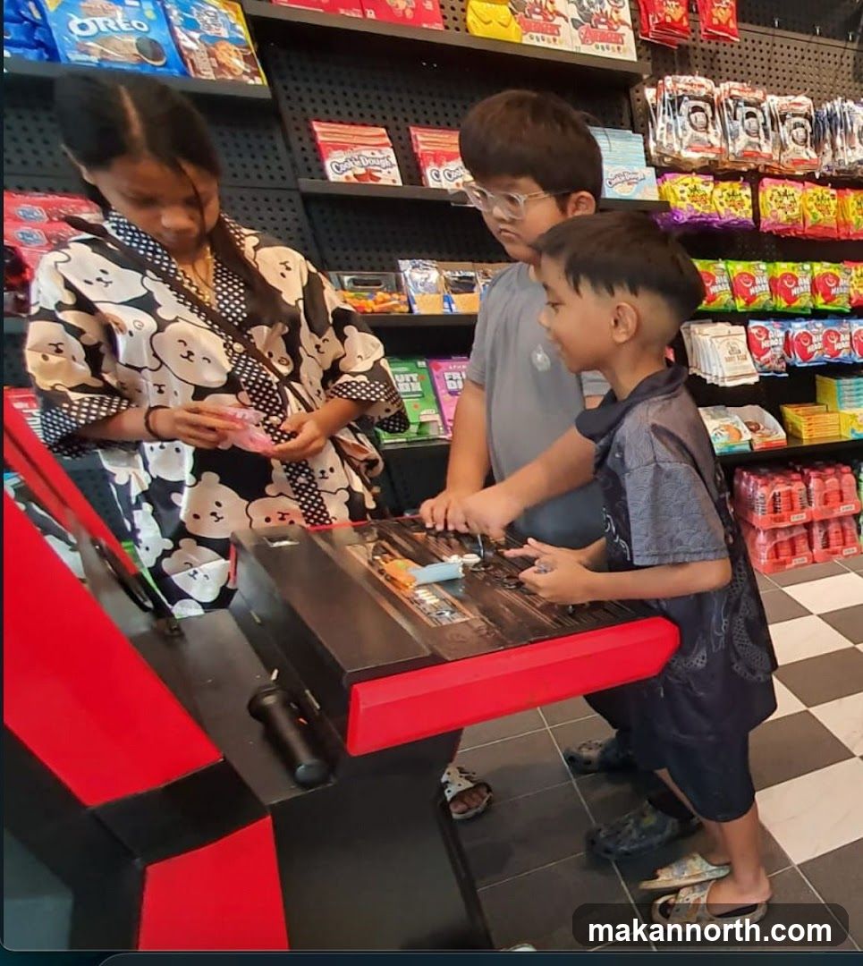 Children playing an arcade game
