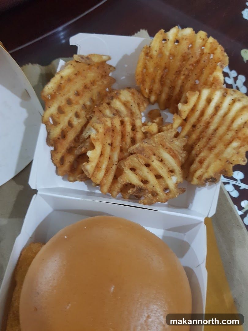 Waffle Fries and Burger