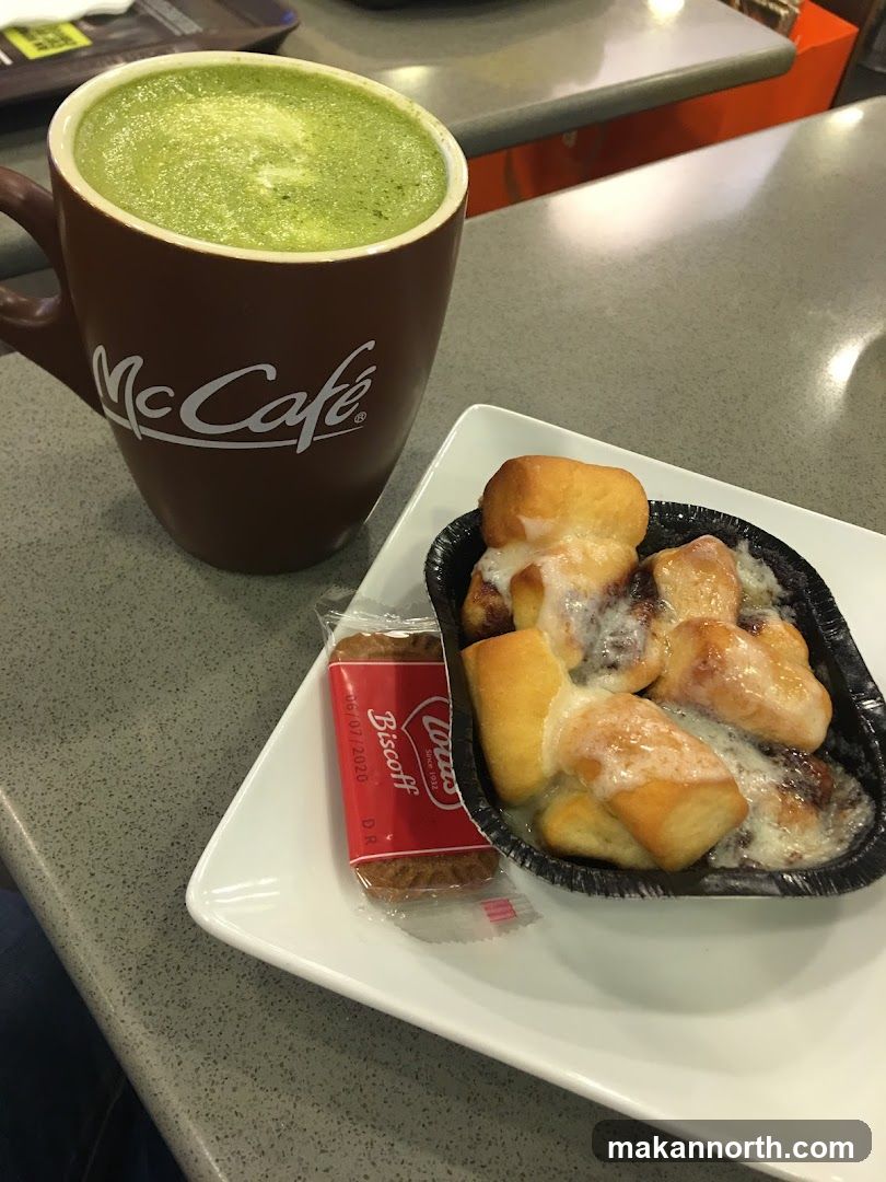 McCafé Matcha Latte and Pastry