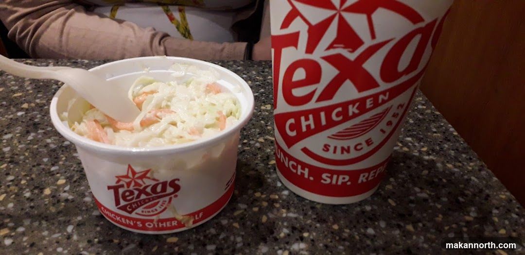 Texas Chicken Coleslaw and Drink