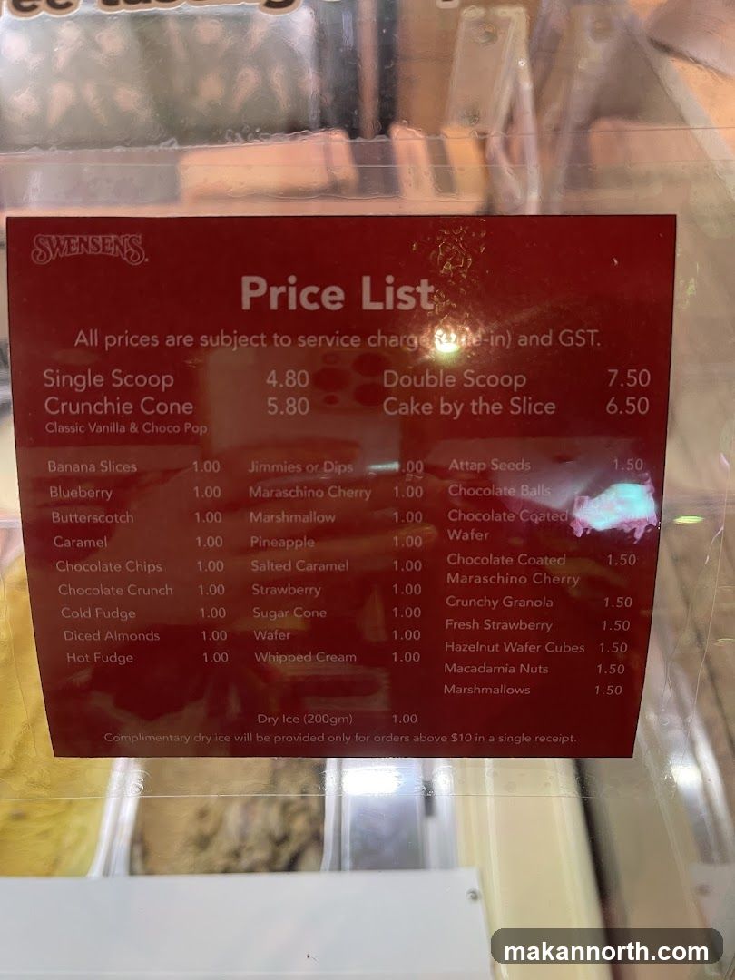 Swensen's Price List