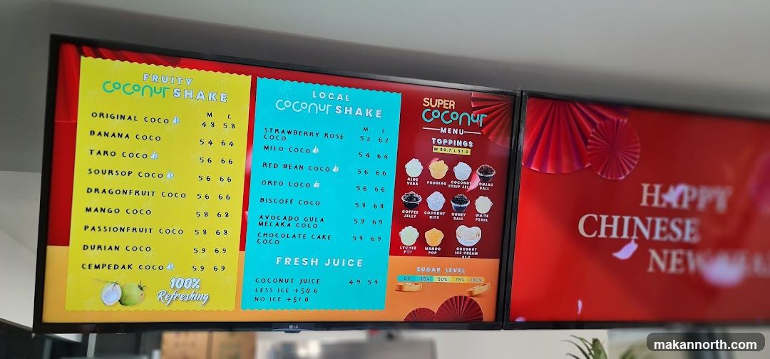 Super Coconut Menu