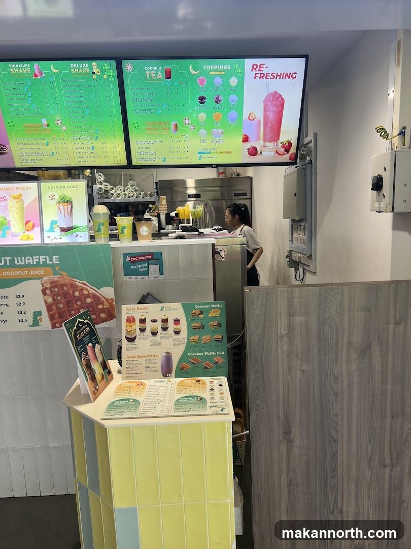 Drink and Waffle Shop Counter
