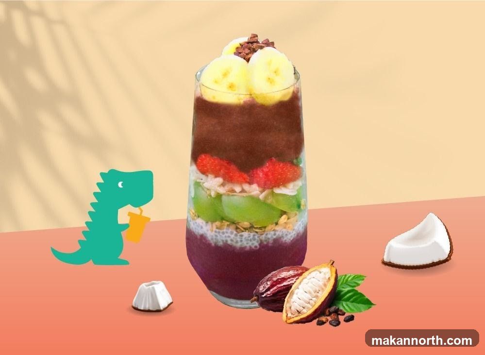 Layered Fruit Smoothie with Toppings
