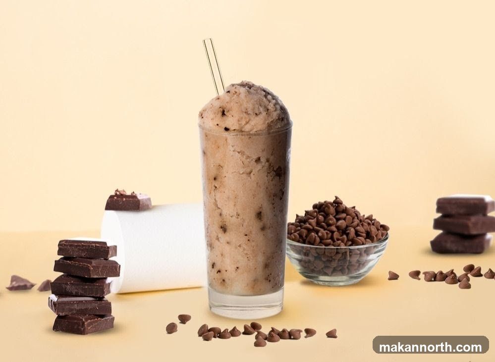 Chocolate Frappe with Chocolate Chips and Chocolate Bars