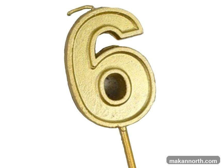 Number 6 Candle