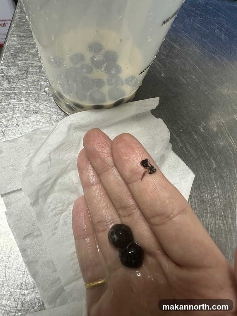 Boba pearls and debris