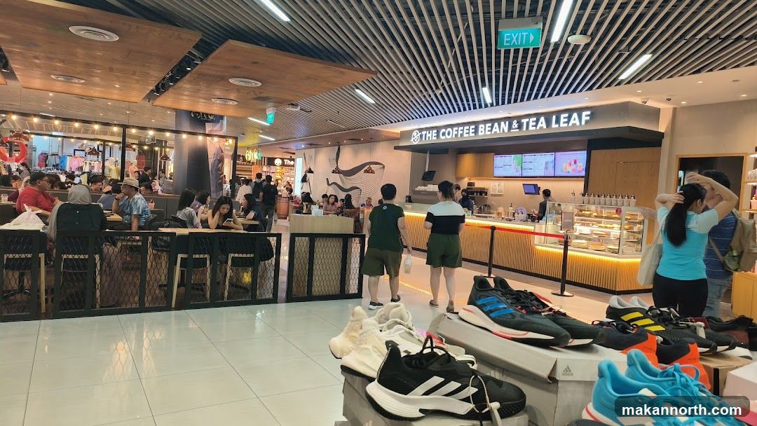 Coffee shop and shoe display