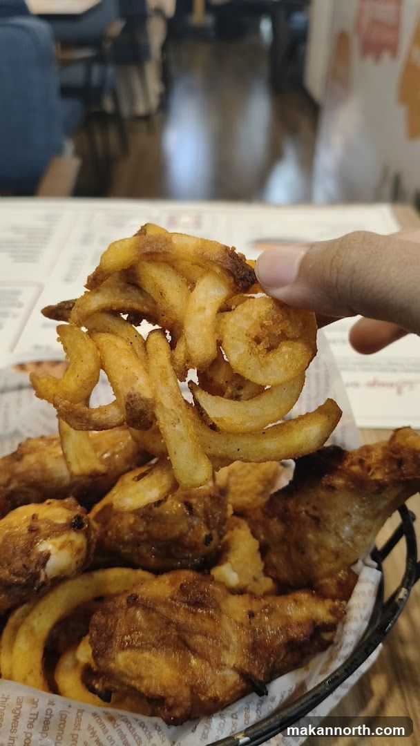 Curly Fries and Chicken Wings