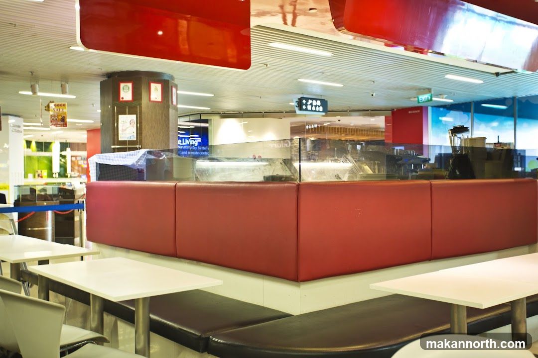 Restaurant Interior with Red Seating
