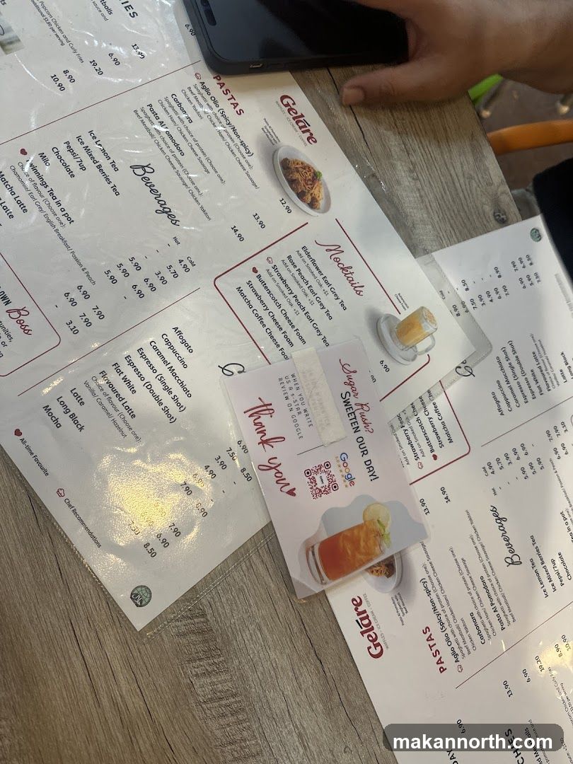 Geláre Menu