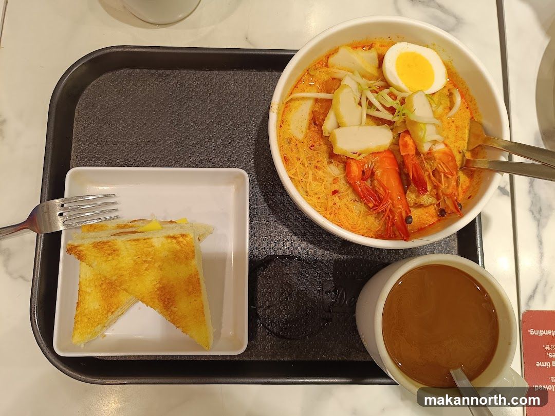 Laksa with Toast and Coffee