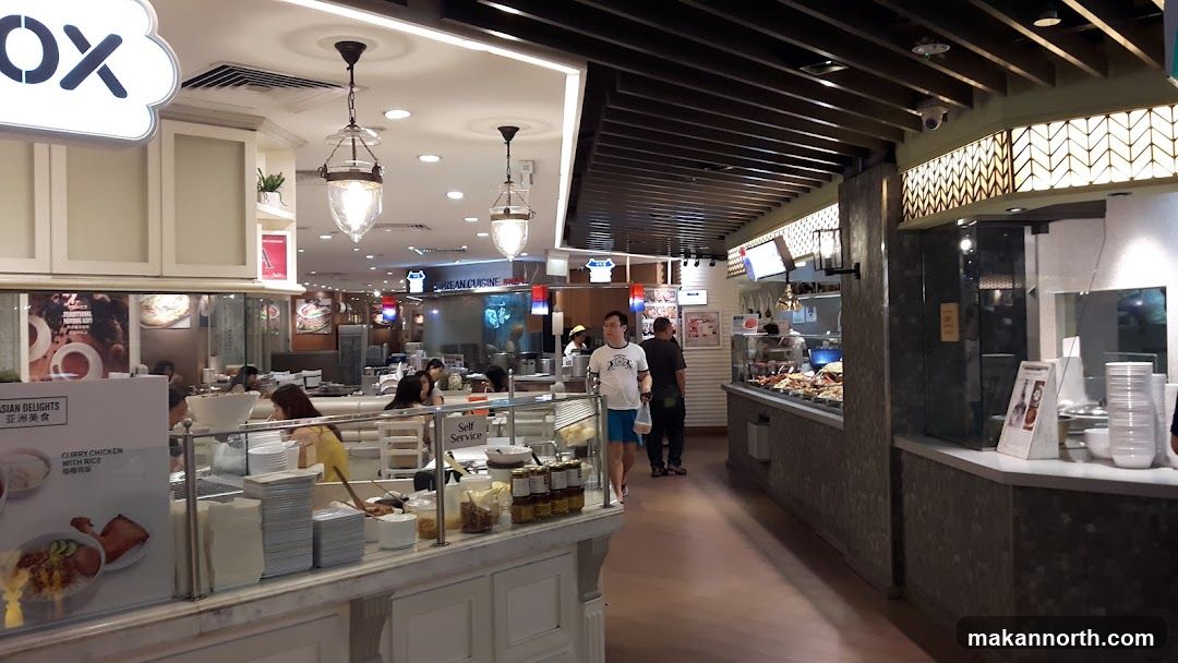 Food court with various food stalls