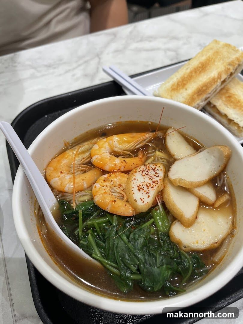 Prawn Noodles and Toast
