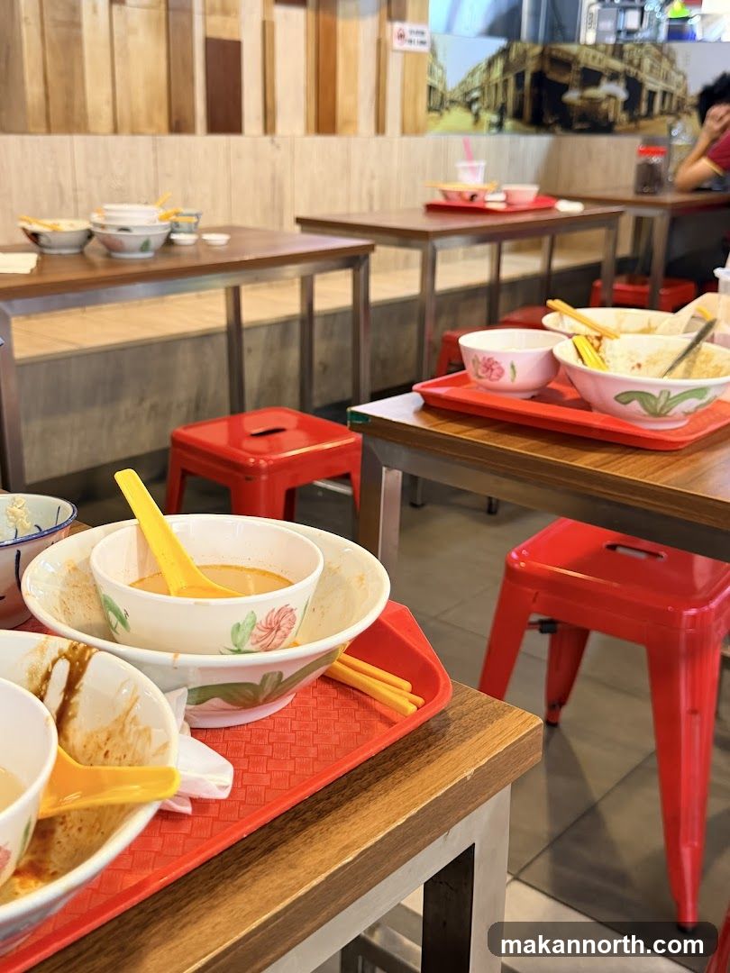 Restaurant Interior with Leftover Food