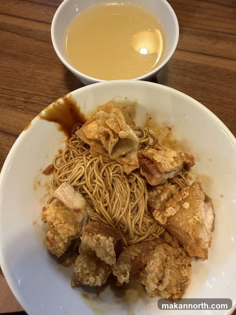 Noodles with Fried Chicken and Soup