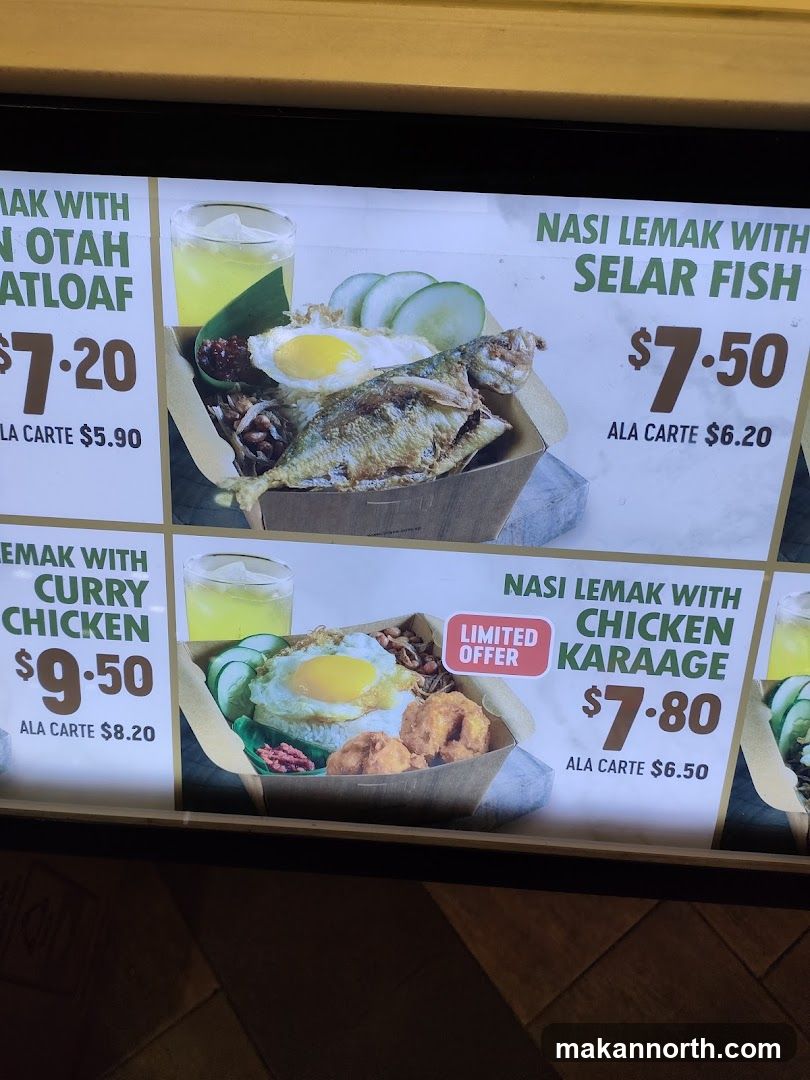 Nasi Lemak Menu
