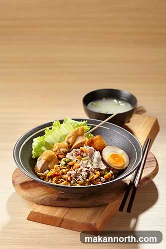 Noodle Dish with Side Soup