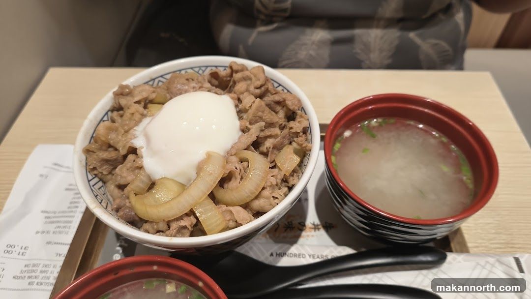 Beef Bowl and Miso Soup