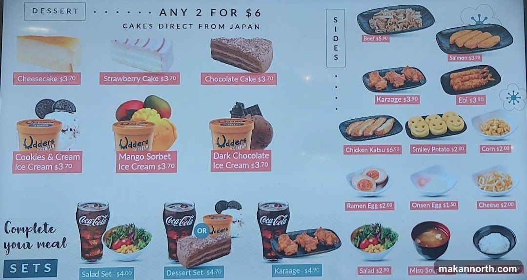 Dessert and Sides Menu