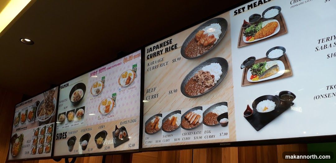 Japanese Curry Rice Menu