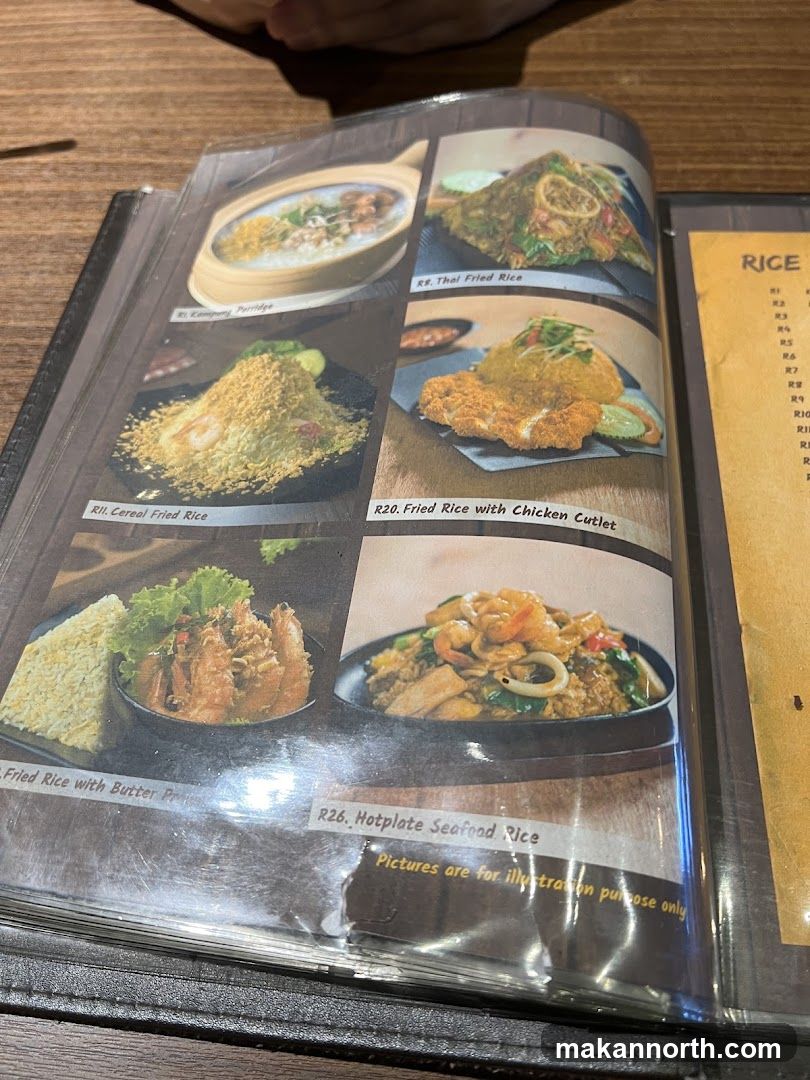 Menu with Food Pictures