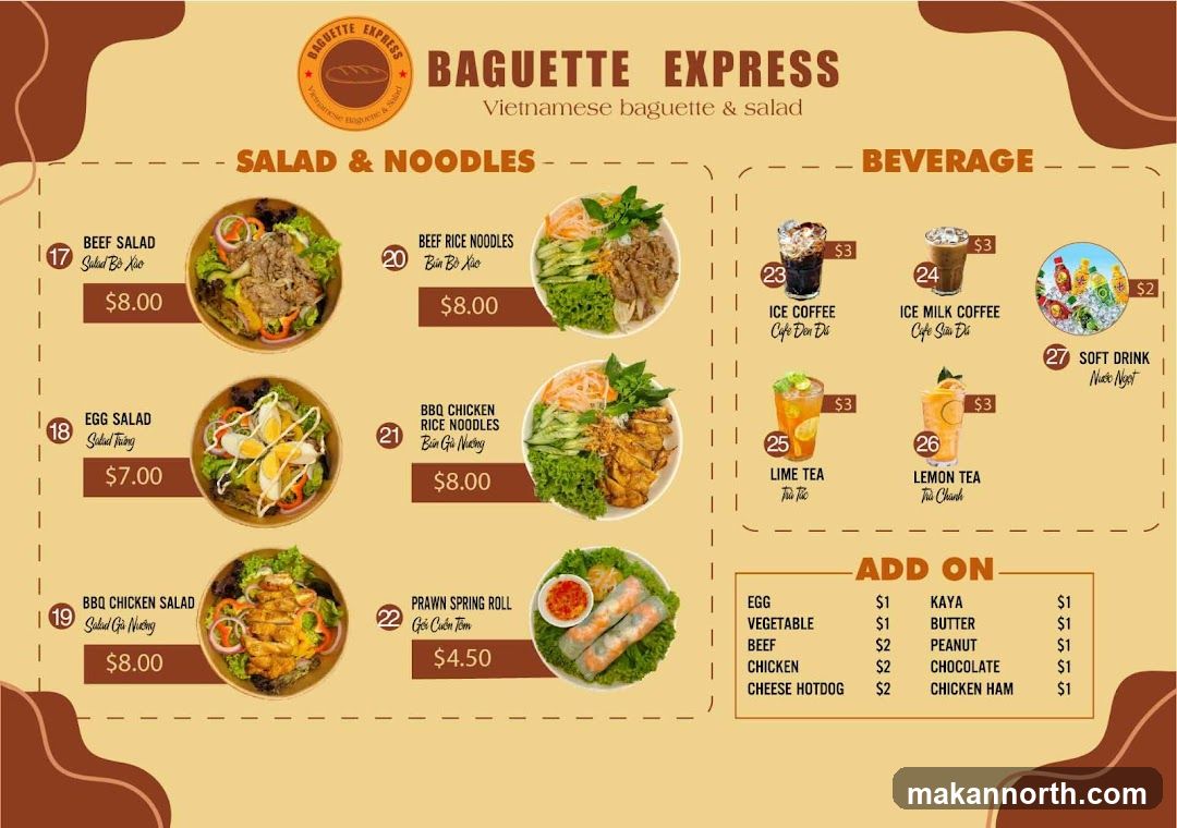 Baguette Express Menu