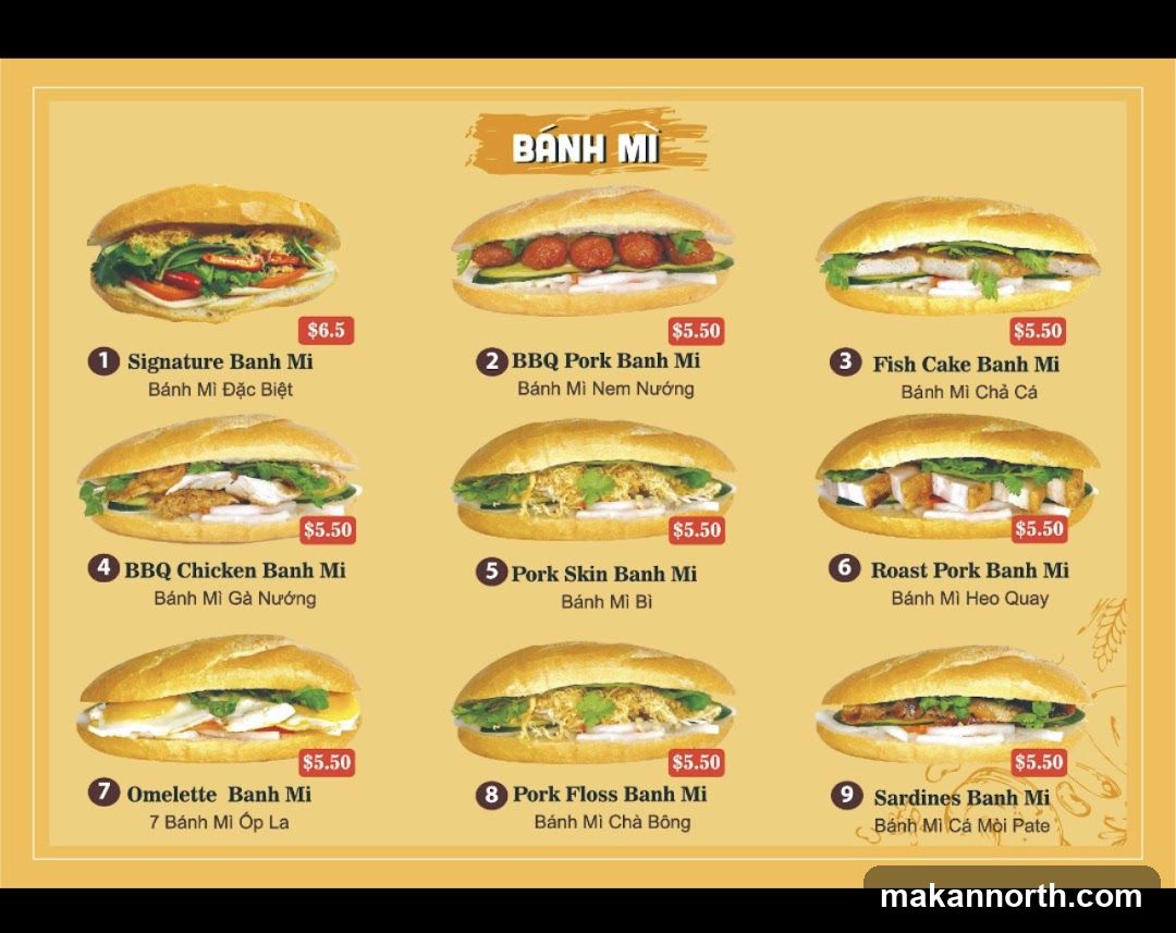 Banh Mi Menu