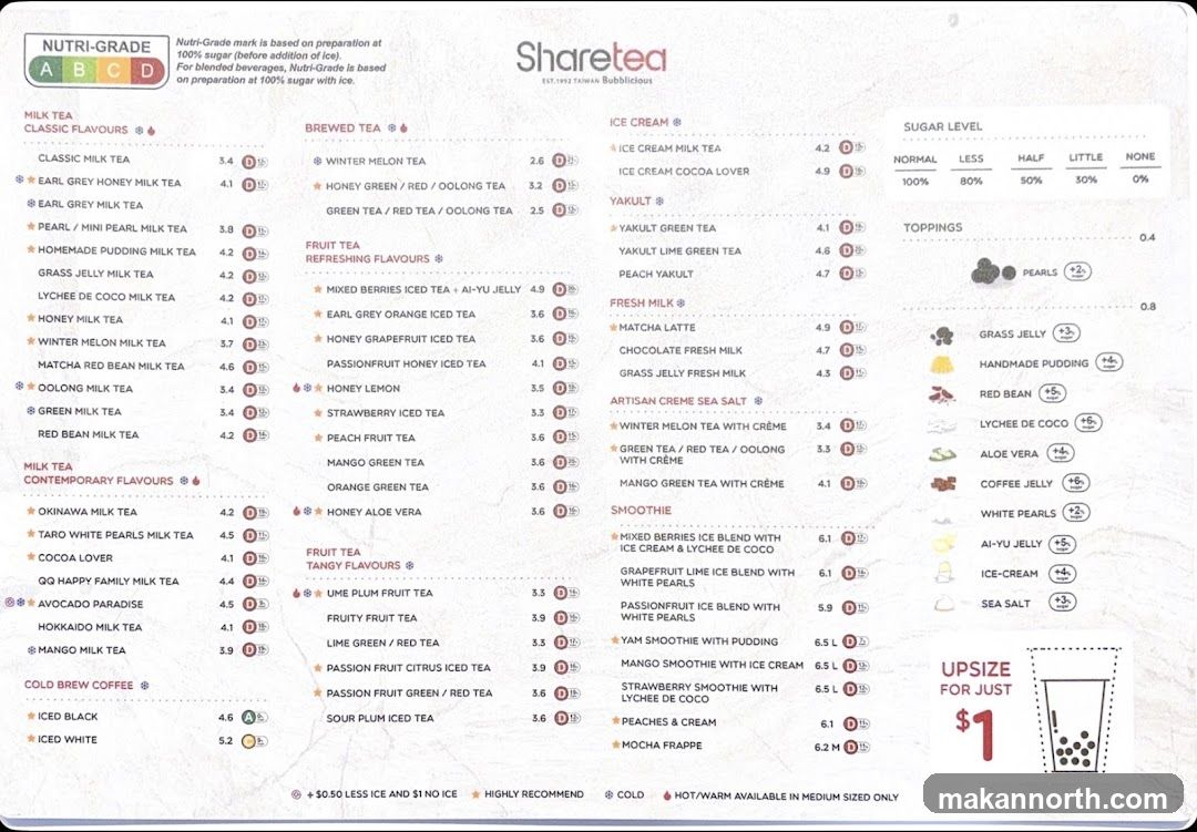 Sharetea Menu