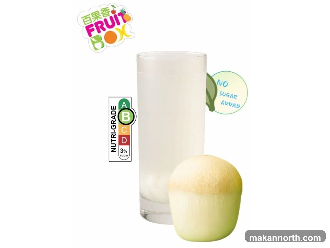Coconut drink with nutritional information