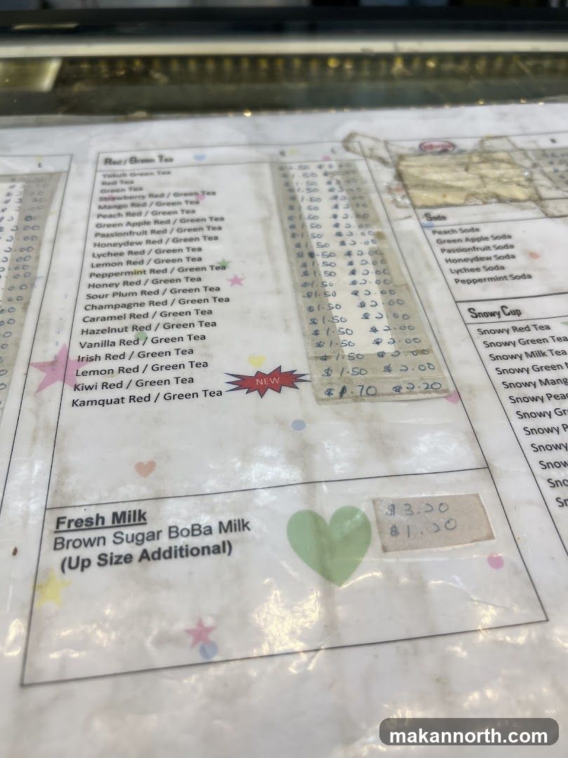 Red/Green Tea Menu