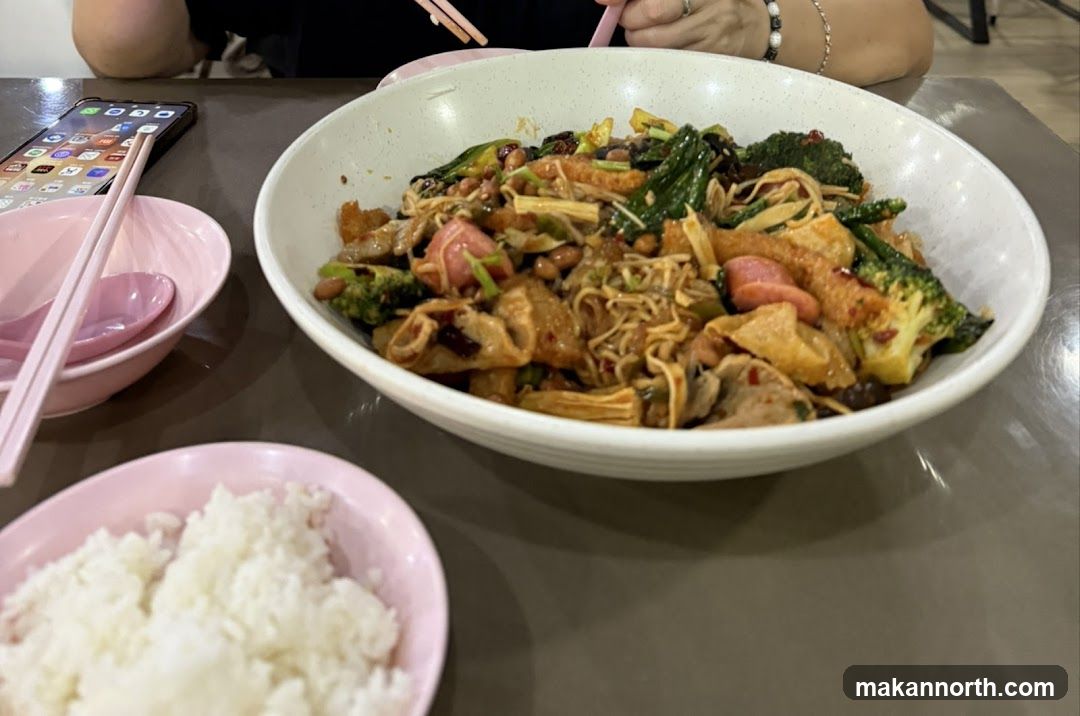 Spicy Noodle Dish with Rice