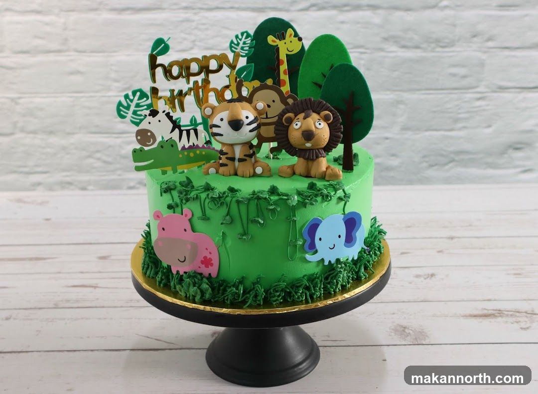 Jungle Themed Birthday Cake