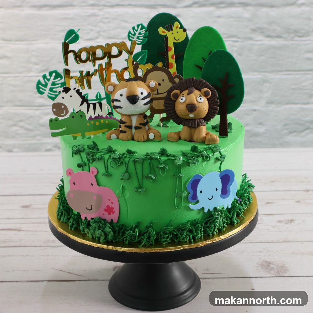 Jungle Themed Birthday Cake