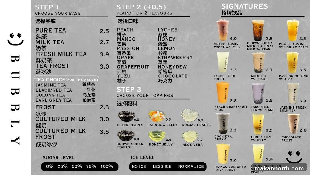 BUBBLY Menu