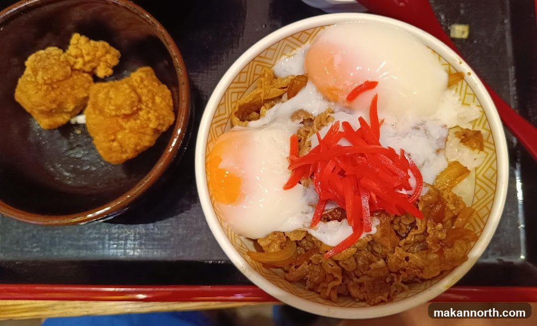 Beef Bowl with Fried Chicken